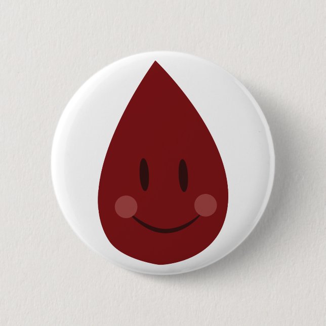 Blood Drop 6 Cm Round Badge (Front)