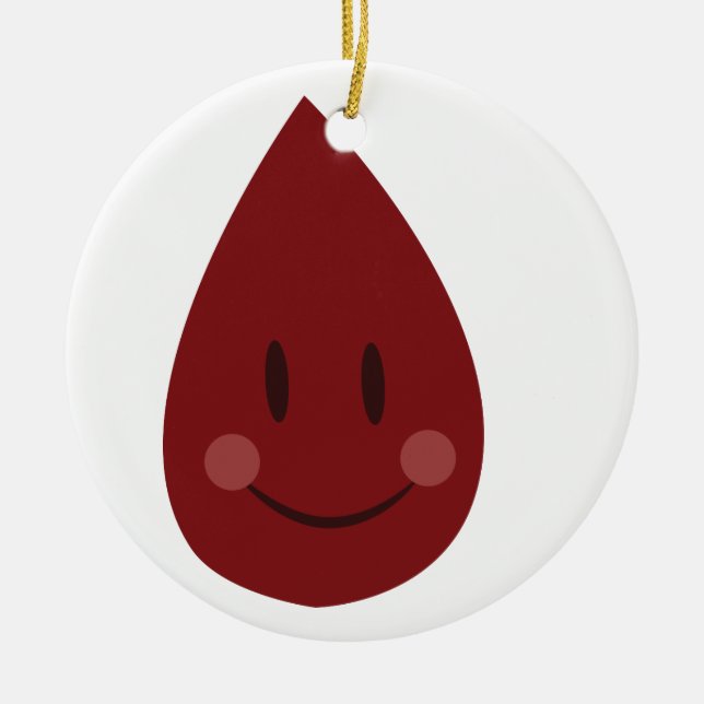 Blood Drop Ceramic Tree Decoration (Front)