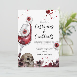 Blood Eyeball Skull Halloween Party Invitation