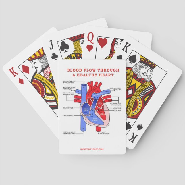 BLOOD FLOW THRU A HEART PLAYING CARDS (Back)