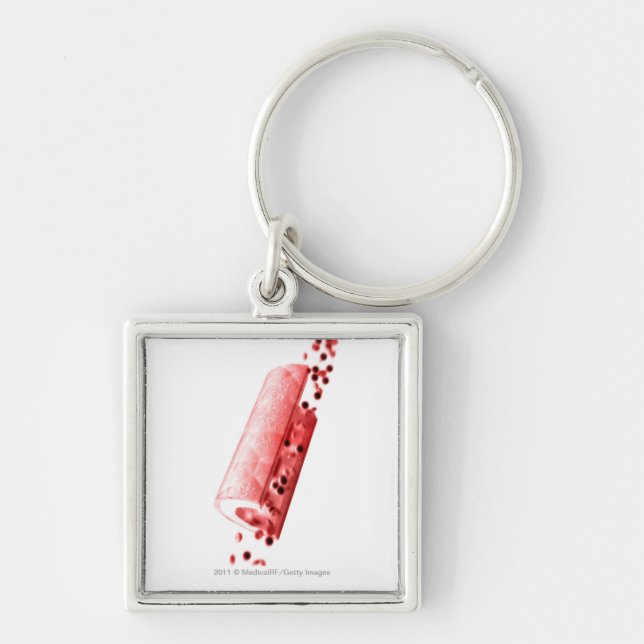 Blood flowing through an artery key ring (Front)