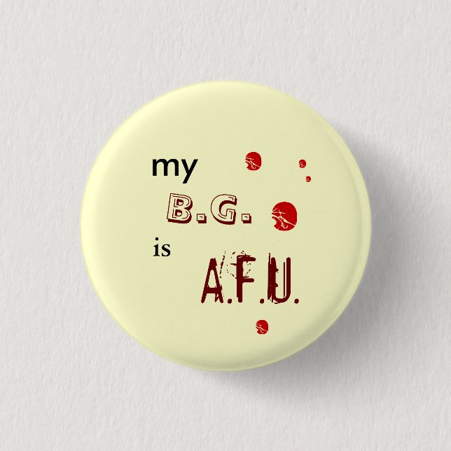 blood glucose 3 cm round badge (Front)