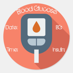 Blood Glucose Monitoring Classic Round Sticker