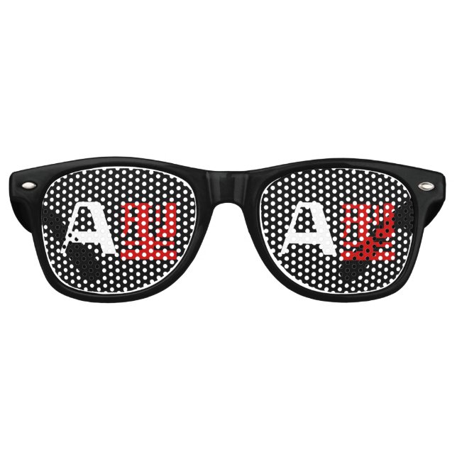 Blood Group A Japanese Kanji Retro Sunglasses (Front)
