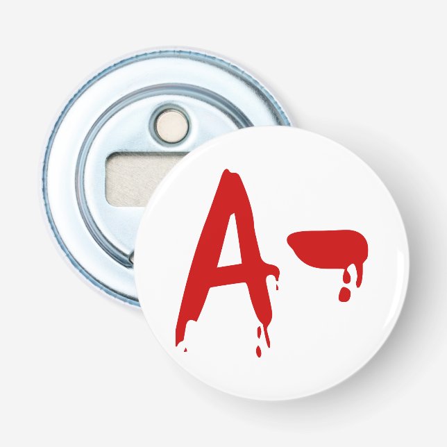Blood Group A- Negative #Horror Hospital Bottle Opener (Front)
