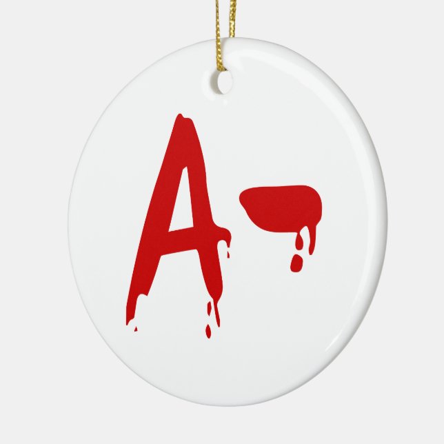 Blood Group A- Negative #Horror Hospital Ceramic Tree Decoration (Left)