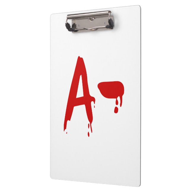 Blood Group A- Negative #Horror Hospital Clipboard (Left)