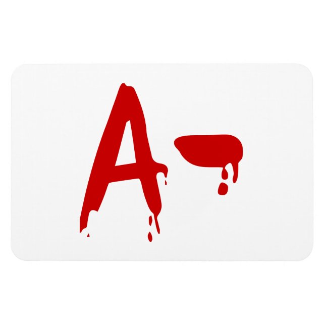 Blood Group A- Negative #Horror Hospital Magnet (Horizontal)
