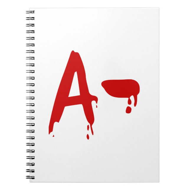 Blood Group A- Negative #Horror Hospital Notebook (Front)