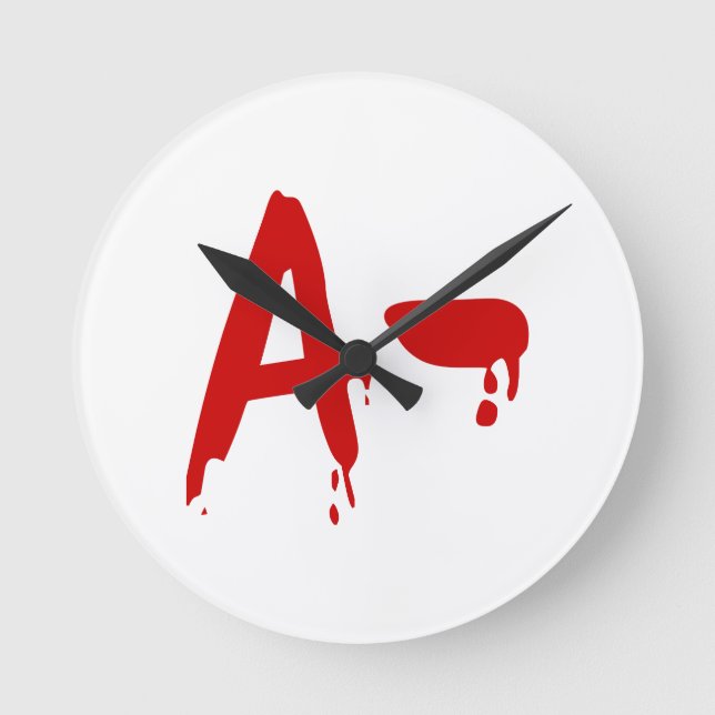 Blood Group A- Negative #Horror Hospital Round Clock (Front)