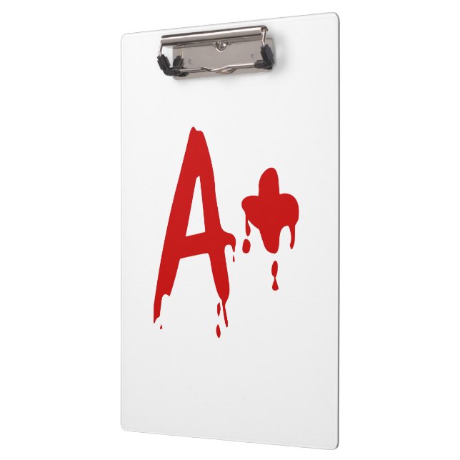 Blood Group A+ Positive #Horror Hospital Clipboard (Left)