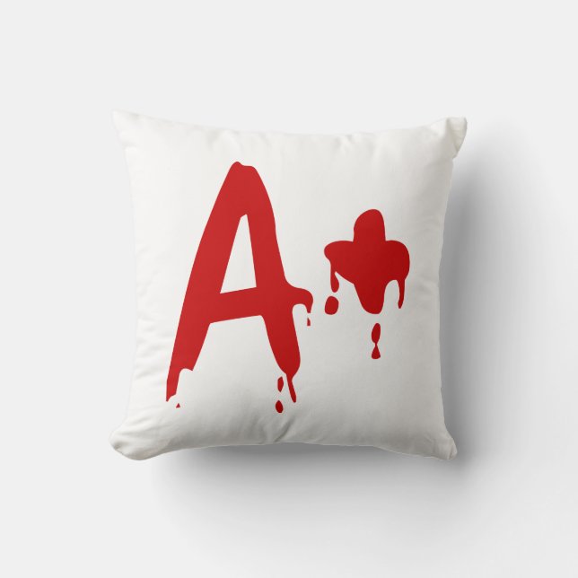Blood Group A+ Positive #Horror Hospital Cushion (Front)