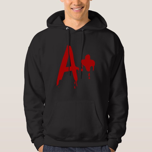 Blood Group A+ Positive #Horror Hospital Hoodie (Front)