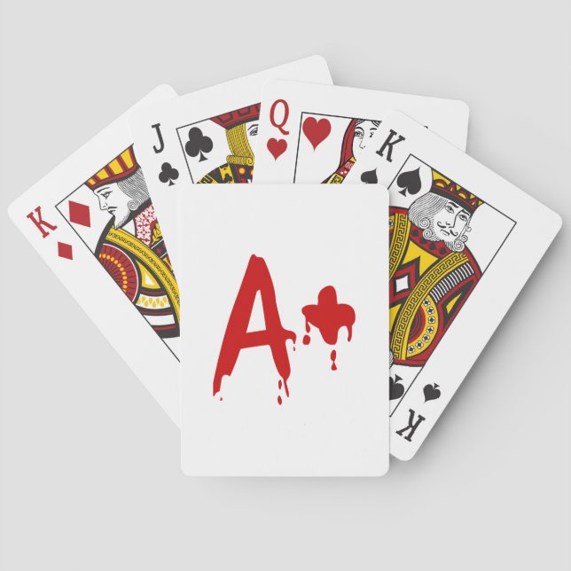 Blood Group A+ Positive #Horror Hospital Playing Cards (Back)
