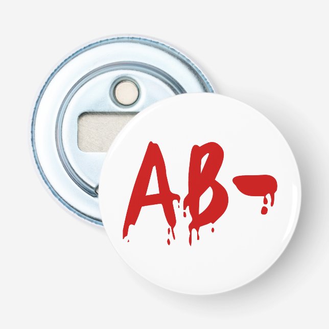 Blood Group AB- Negative #Horror Hospital Bottle Opener (Front)