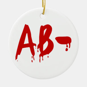 Blood Group AB- Negative #Horror Hospital Ceramic Tree Decoration