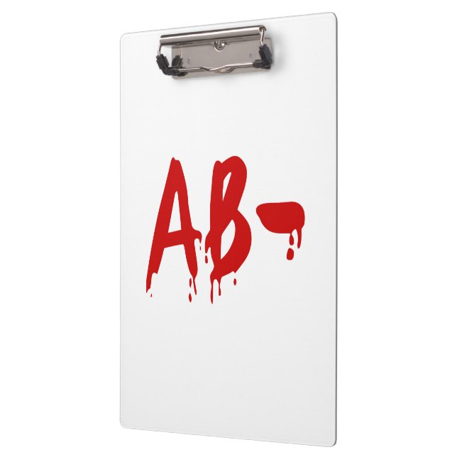 Blood Group AB- Negative #Horror Hospital Clipboard (Left)