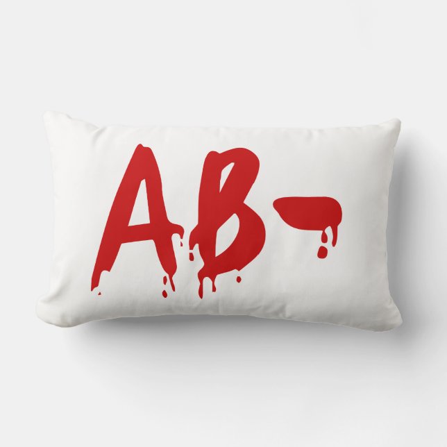 Blood Group AB- Negative #Horror Hospital Lumbar Cushion (Front)