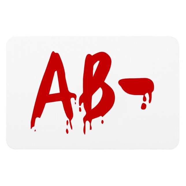 Blood Group AB- Negative #Horror Hospital Magnet (Horizontal)