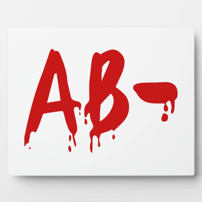 Blood Group AB- Negative #Horror Hospital Plaque (Front)