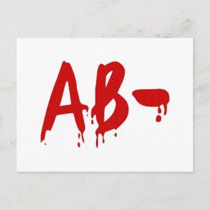 Blood Group AB- Negative #Horror Hospital Postcard