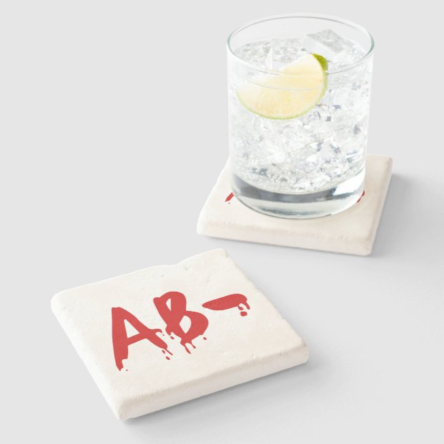 Blood Group AB- Negative #Horror Hospital Stone Coaster (Side)