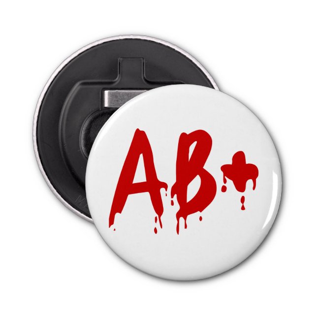 Blood Group AB+ Positive #Horror Hospital Bottle Opener (Front)