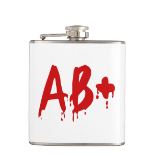 Blood Group AB+ Positive #Horror Hospital Hip Flask