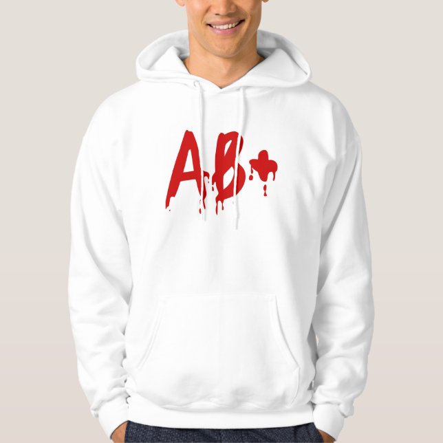 Blood Group AB+ Positive #Horror Hospital Hoodie (Front)