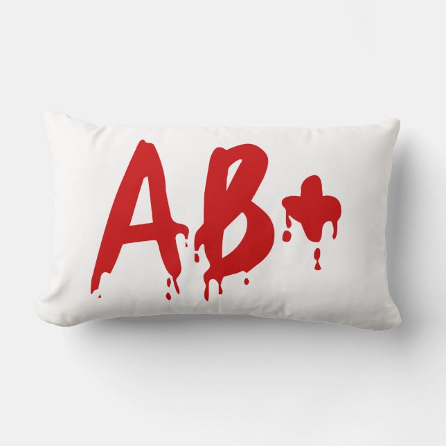 Blood Group AB+ Positive #Horror Hospital Lumbar Cushion (Front)
