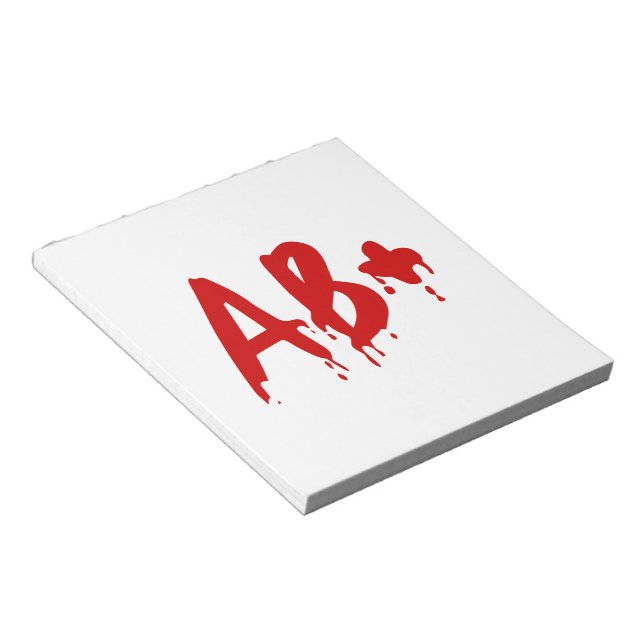 Blood Group AB+ Positive #Horror Hospital Notepad (Angled)
