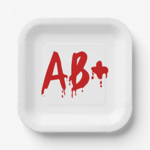 Blood Group AB+ Positive #Horror Hospital Paper Plate