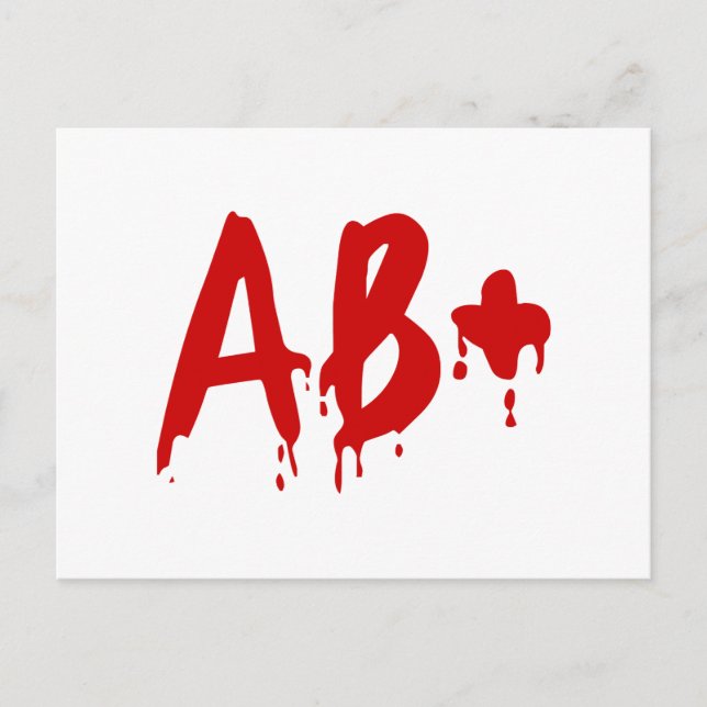 Blood Group AB+ Positive #Horror Hospital Postcard (Front)