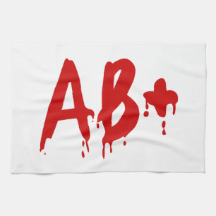 Blood Group AB+ Positive #Horror Hospital Tea Towel