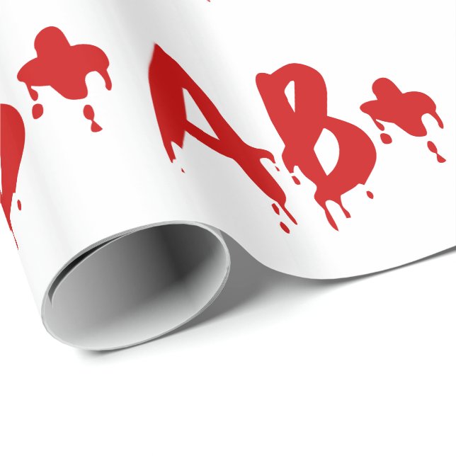Blood Group AB+ Positive #Horror Hospital Wrapping Paper (Roll Corner)