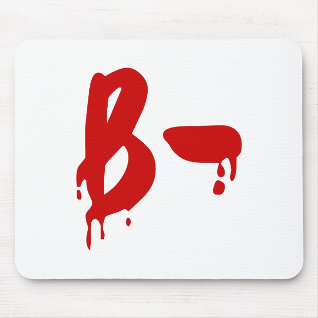 Blood Group B- Negative #Horror Hospital Mouse Mat (Front)