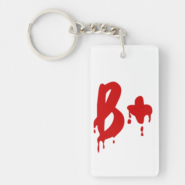 Blood Group B+ Positive #Horror Hospital Key Ring (Front)