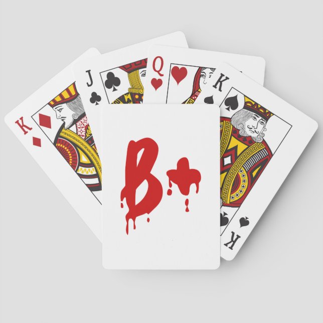 Blood Group B+ Positive #Horror Hospital Playing Cards (Back)