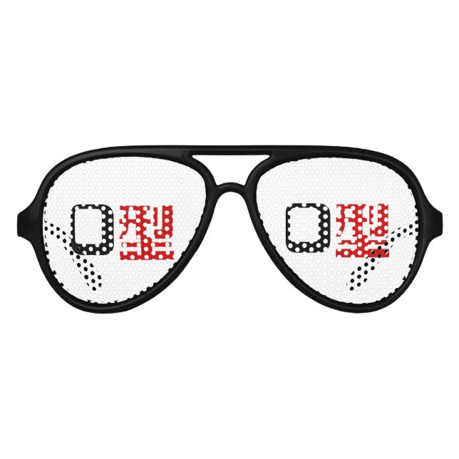 Blood Group O Japanese Kanji Aviator Sunglasses (Front)