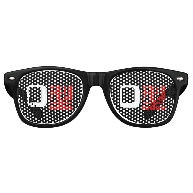 Blood Group O Japanese Kanji Retro Sunglasses (Front)