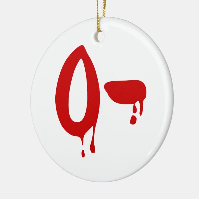 Blood Group O- Negative #Horror Hospital Ceramic Tree Decoration (Left)