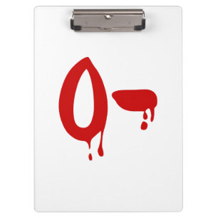 Blood Group O- Negative #Horror Hospital Clipboard