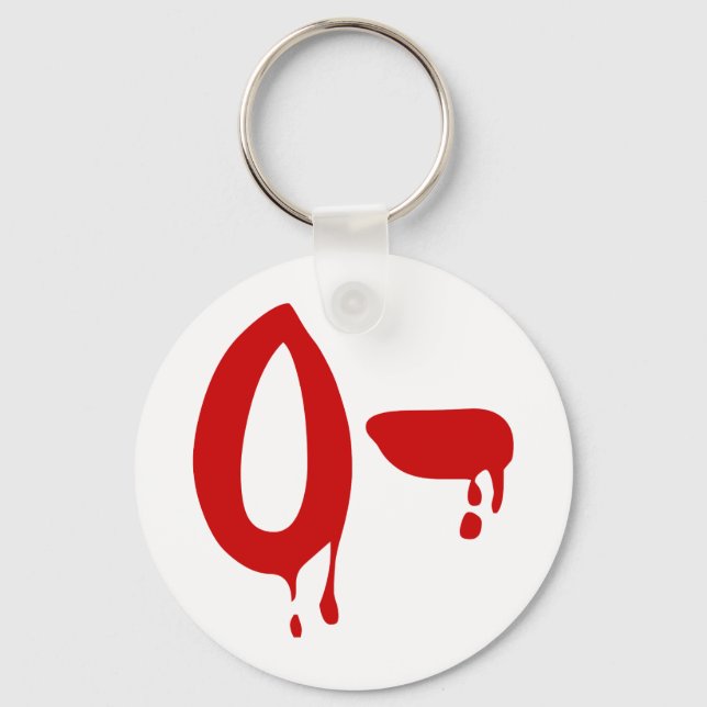 Blood Group O- Negative #Horror Hospital Key Ring (Front)
