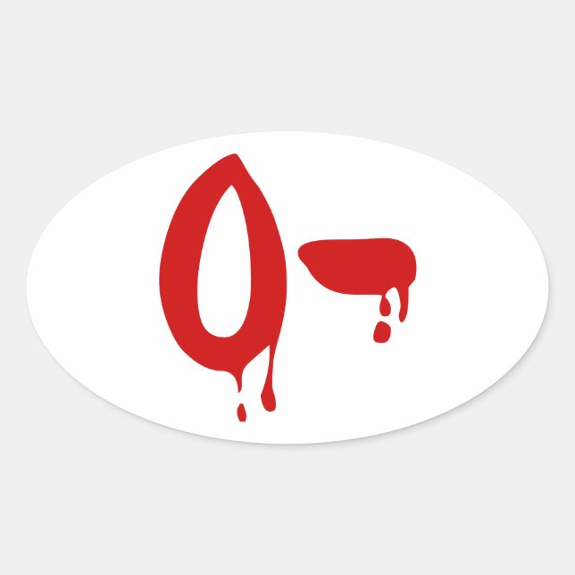 Blood Group O- Negative #Horror Hospital Oval Sticker (Front)