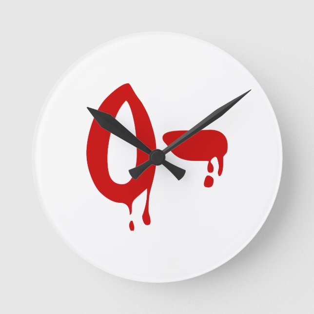 Blood Group O- Negative #Horror Hospital Round Clock (Front)