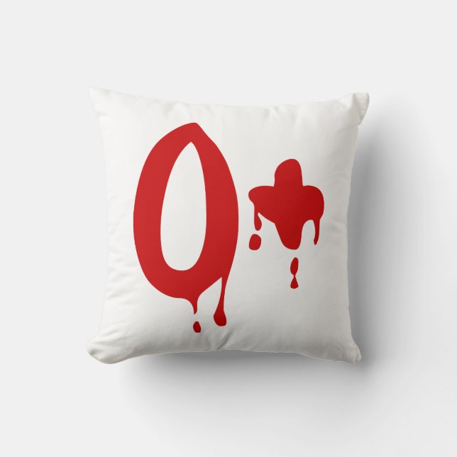 Blood Group O+ Positive #Horror Hospital Cushion (Front)