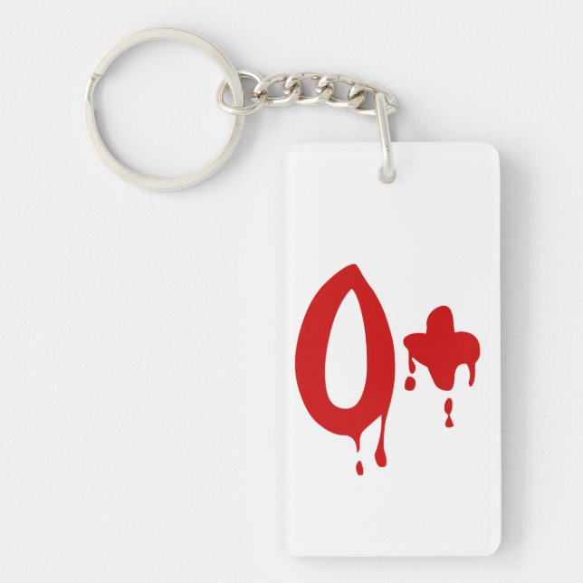 Blood Group O+ Positive #Horror Hospital Key Ring (Front)