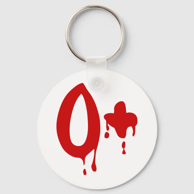 Blood Group O+ Positive #Horror Hospital Key Ring (Front)