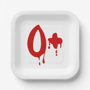 Blood Group O+ Positive #Horror Hospital Paper Plate
