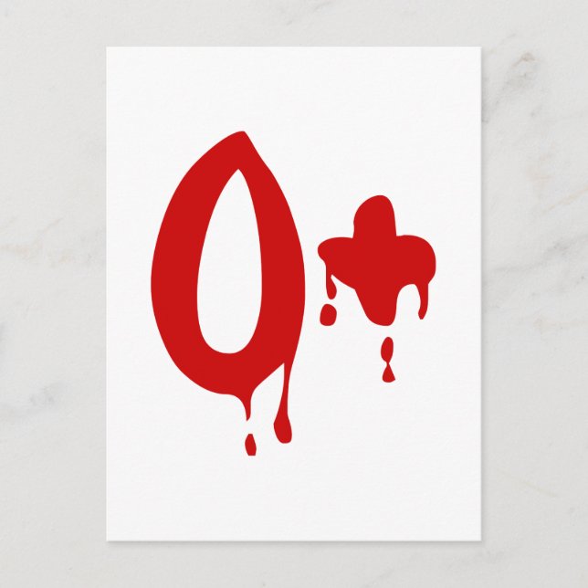 Blood Group O+ Positive #Horror Hospital Postcard (Front)